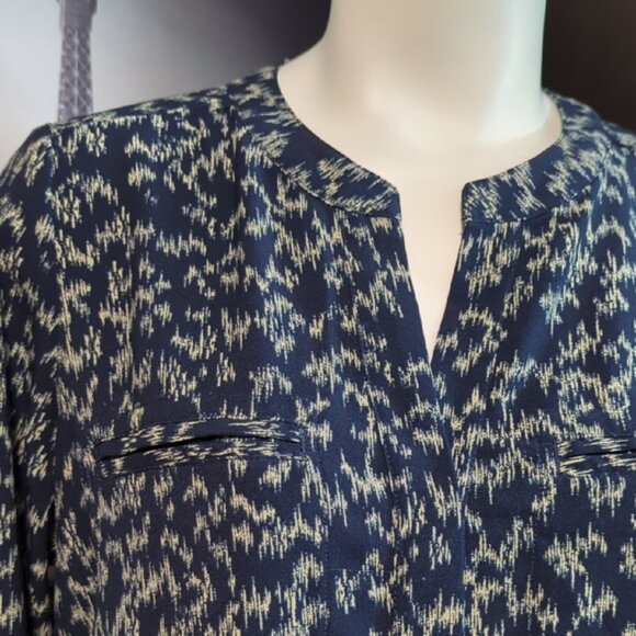 Lila Rose Navy and Cream Long Sleeve Dress - Picture 2 of 8